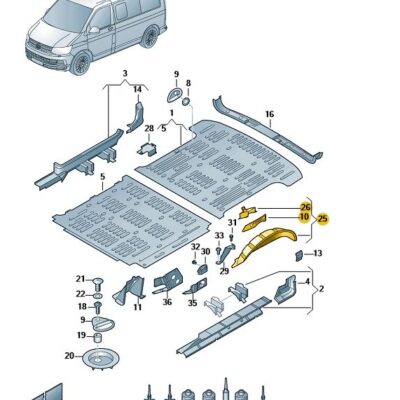Radhausschale Innenkotflügel rechts hinten VW T6 7H5810364E