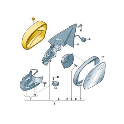 Spiegelkappe Außenspiegel Gehäuse links VW Sharan Tiguan 5N0857537 GRU