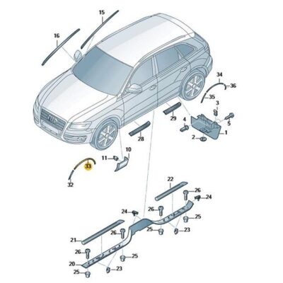Abdeckung für Radausschnitt links vorn Audi Q7 4L0853717B GRU