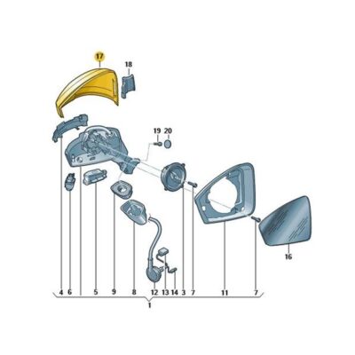 Spiegelkappe Außenspiegel Gehäuse links VW Touareg 760857537A GRU