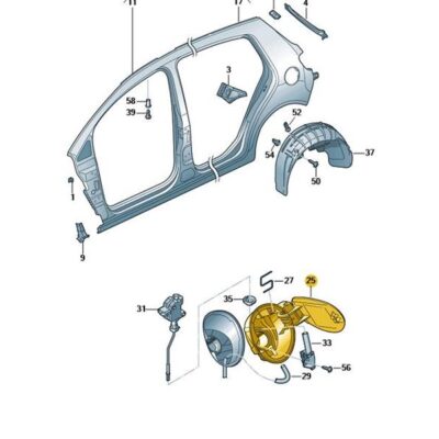 Tankklappe Tankdeckel grundiert VW Golf Plus 5M0809857C GRU