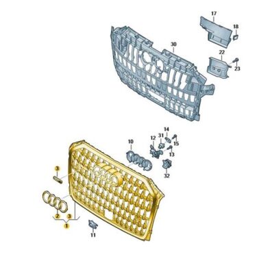 Kühlergrill Frontgrill schwarz-glänzend Audi A8 4N0853651ABT94