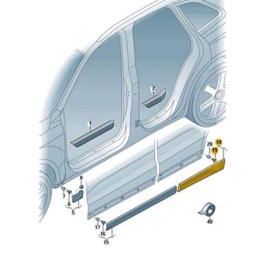 Abdeckung für Tür rechts hinten Audi Q5 8R0853970L GRU