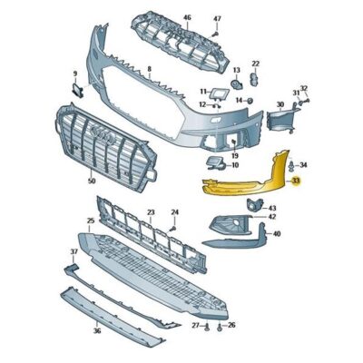 Frontspoiler rechts grundiert Audi A4 8W0807062B GRU