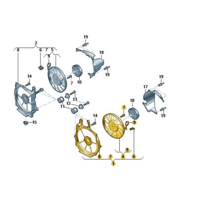 Kühlerlüfter mit Lüfterring links Audi e-tron GT 9J1121203F