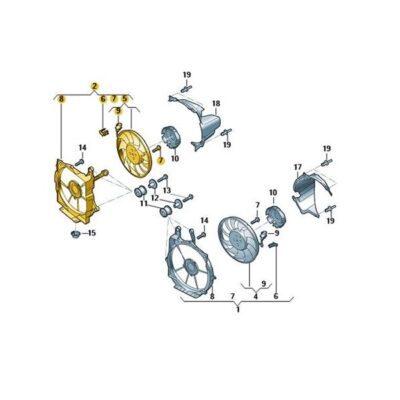 Kühlerlüfter mit Lüfterring rechts Audi e-tron GT 9J1121205F