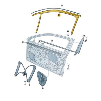 Fensterführung rechts vorn schwarz VW Passat 3G0837432AB5AP
