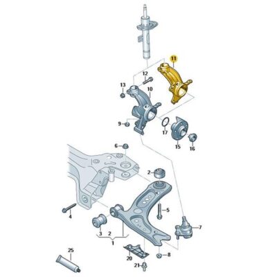 Radlagergehäuse rechts Audi A1 VW Polo 2Q0407256AE