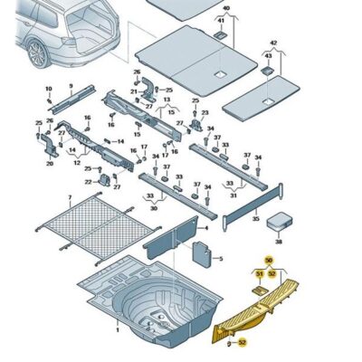 Abdeckung für Schlossträger VW Passat 3G9863459D 7ZN