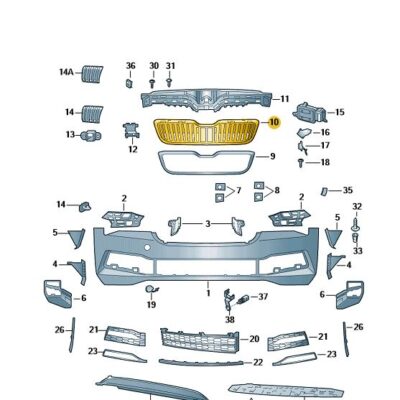 Gitter Grill schwarz/chrom Skoda Superb 3V0853653G FOD