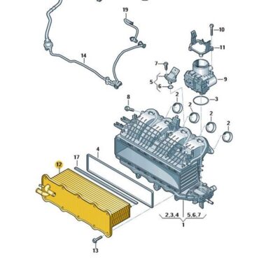Ladeluftkühler Kühler Audi Q2 Q3 A3 Seat Leon VW Golf 04E145749M