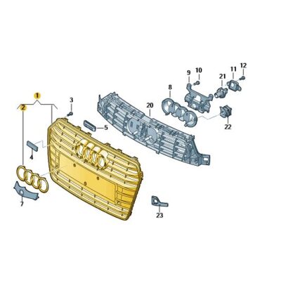 Kühlergrill Frontgrill schwarz-glänzend Audi A6 4G0853651AGT94