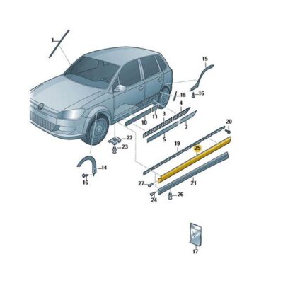 Unterholmverkleidung Verkleidung links VW Polo 6R0853859B 9B9