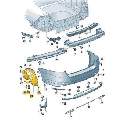 Radhausschale Innenkotflügel rechts hinten Skoda Superb 3V5810970B