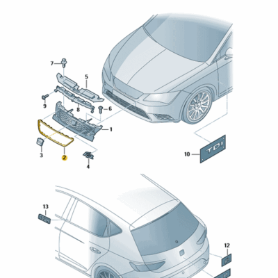 Zierrahmen vorn Seat Leon 5F0854643 2ZZ