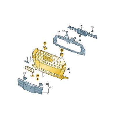 Kühlergrill Frontgrill steingrau Audi Q3 8U0853651N 1QP