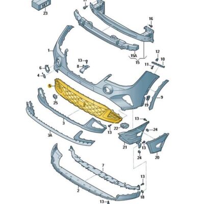 Gitter Grill mitte satinschwarz Seat Arona 6F9853667H 9B9