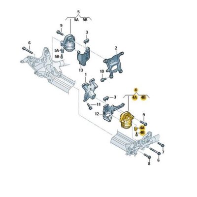 Motorlager Motorhalter Motorstütze links Audi A6 A7 4H0199383B