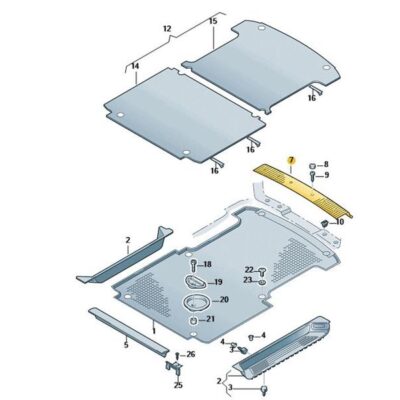 Abdeckung Schlossträger hinten Heckklappe VW T5 T6 7H0863485E 9B9