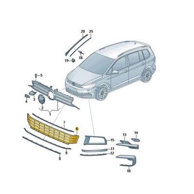 Luftführungsgitter mitte VW Touran 5TA853677M 9B9