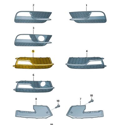 Luftführungsgitter Grill rechts Audi A5 S-Line 8T0807682K 01C