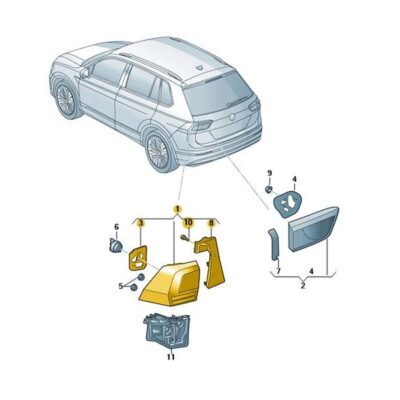 LED Schlussleuchte Rückleuchte Rücklicht links VW Tiguan 5NA945207M