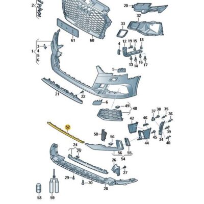 Abdeckleiste mitte schwarz-glänzend Audi RS3 8V5807533B T94