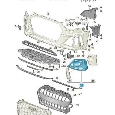 Luftführungsgitter Grill rechts Audi RS4 RS5 8W0807682AST94