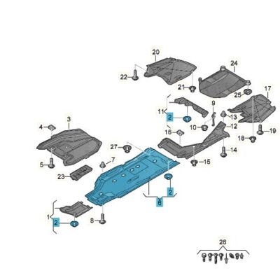 Unterboden Verkleidung links Audi A5 8W6825207D