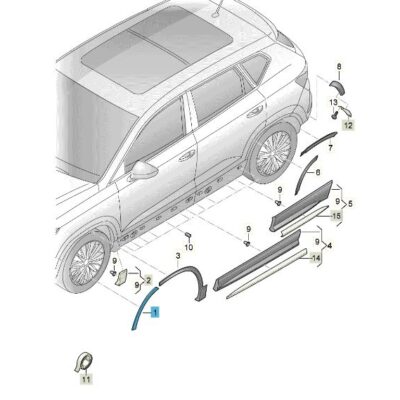 Zierleiste Deckscheibe links vorn Seat Ateca 575854827B 9B9