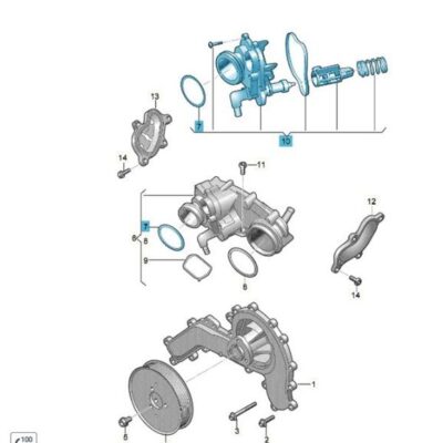 Reparatursatz Kühlmittelregler Audi A4 A5 A6 A7 Q5 Q7 Q8 059121114C