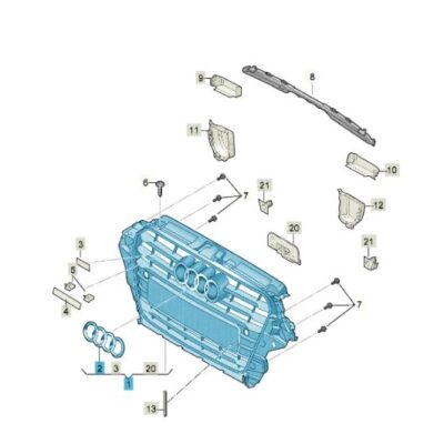 Kühlergrill Frontgrill steingrau Audi A3 8V3853651A 1QP