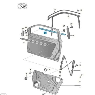 Fensterschachtabdichtung links aussen VW Tiguan 5N0837477A 5AP
