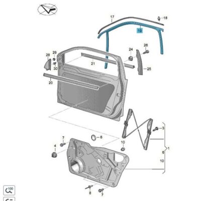 Fensterführung links vorn schwarz VW Tiguan 5N0837431G 5AP