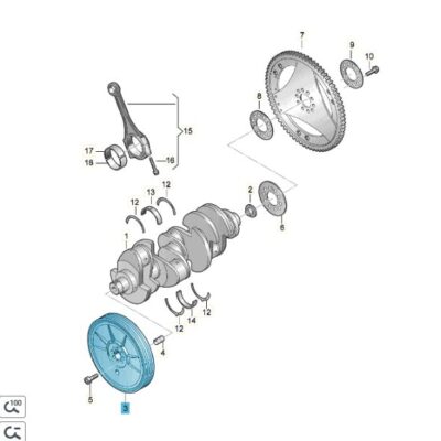 Keilriemenscheibe mit Schwingungsdämpfer Audi A8 VW Touareg 079105251Q