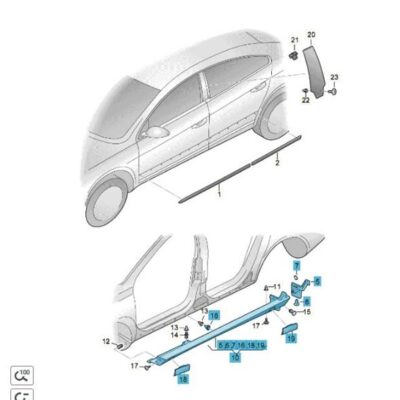 Unterholmverkleidung Schweller links VW Passat CC 3C8853855C GRU