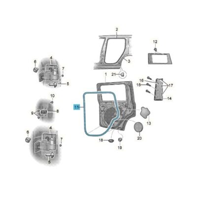Türdichtung Dichtung Tür hinten links Skoda Yeti 5L0839701