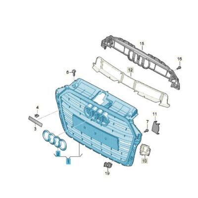 Kühlergrill Frontgrill dark chrom matt Audi A3 8V3853651AAFUQ