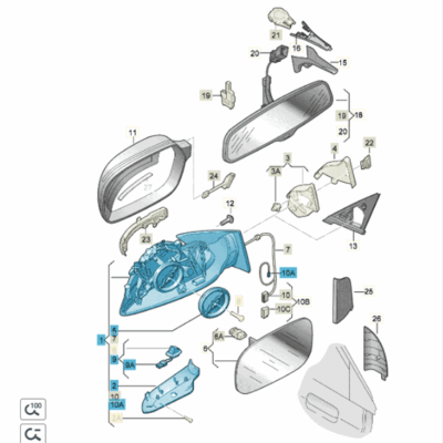 Außenspiegelgehäuse Außenspiegel links Audi A6 RS6 4F1857409AM01C