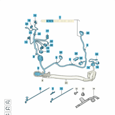 Kabelbaum Tür Leitungssatz links Alhambra VW Sharan 7N0971691AG
