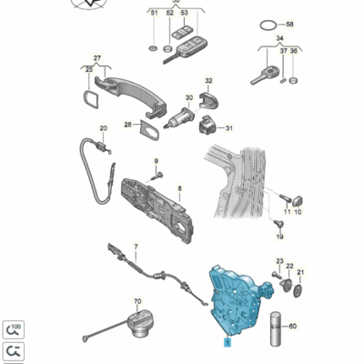 Türschloss Schloss vorne rechts Seat VW 5K1837016H