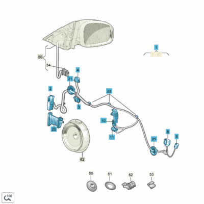Kabelbaum Tür Leitungssatz vorne rechts Skoda Fabia 5J0971121CF