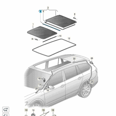 Dichtung Glasdeckel hinten Seat Skoda VW 3G9877913