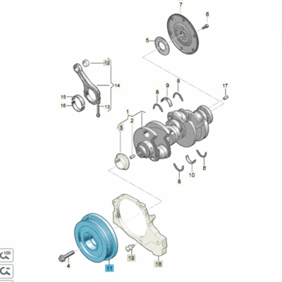 Keilriemenscheibe Schwingungsdämpfer Audi A6 A7 A8 Q5 Q7 Q8 059105251ED