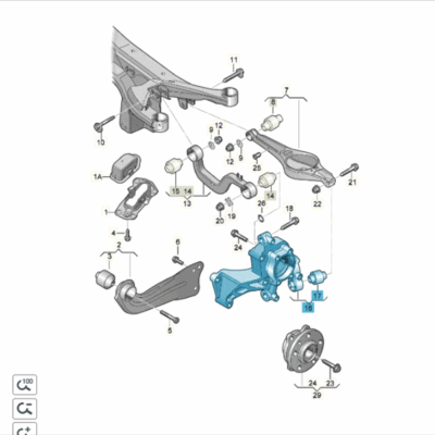 Radlagergehäuse rechts Audi Seat Skoda VW 3C0505434G