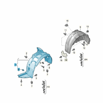 Radhausschale Innenkotflügel vorn links Audi A3 8V5821171