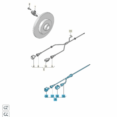 Leitungssatz Kabelbaum ABS Sensor VW T5 T6 7E0927904A