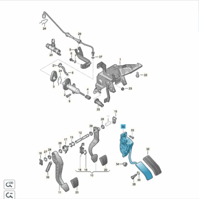 Gaspedal mit Elektronikmodul Seat Alhambra VW Sharan 7M3723507E