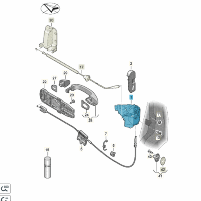Türschloss rechts hinten Seat Alhambra VW Sharan 7N0839016Q
