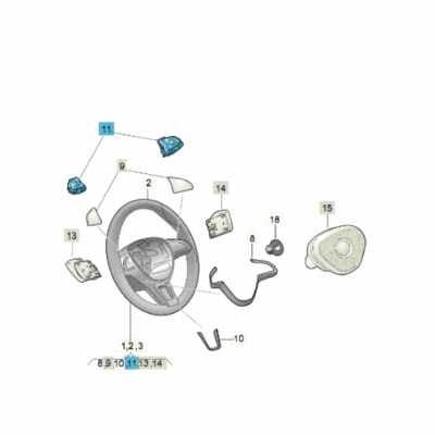 Multifunktionstasten für Lenkrad Skoda 3V0919719A WHS